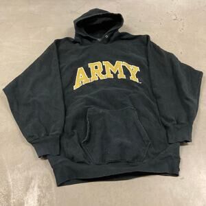 vintage army Steve and Barry’s reverse weave hoodie